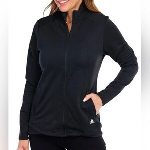 Adidas Golf Women’s Black Ribbed Full-Zip Jacket